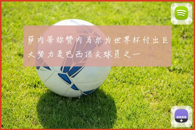 萨内蒂称赞内马尔为世界杯付出巨大努力是巴西顶尖球员之一